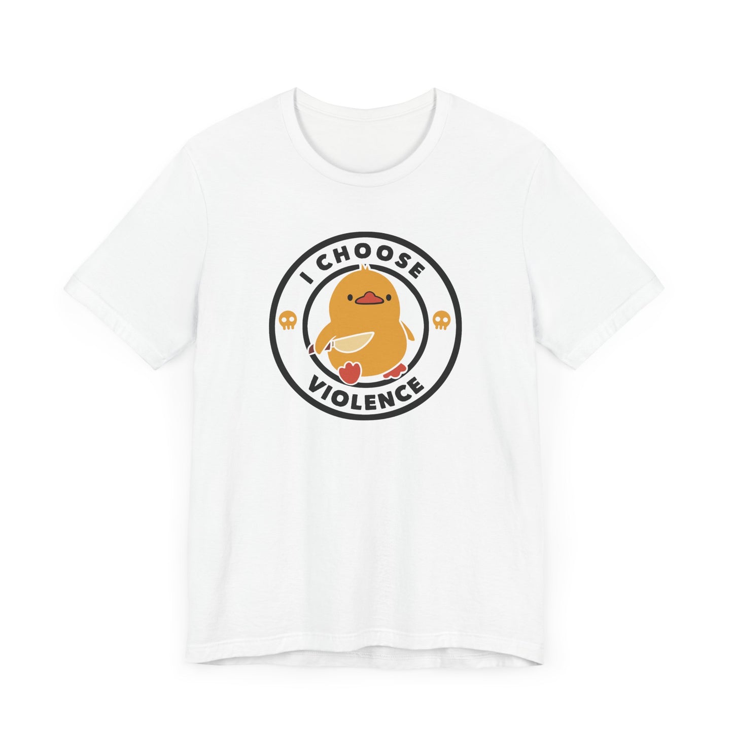 Funny Cute I Choose Violence Short Sleeve Tee Shirt - Humor Meets Playful Frustration