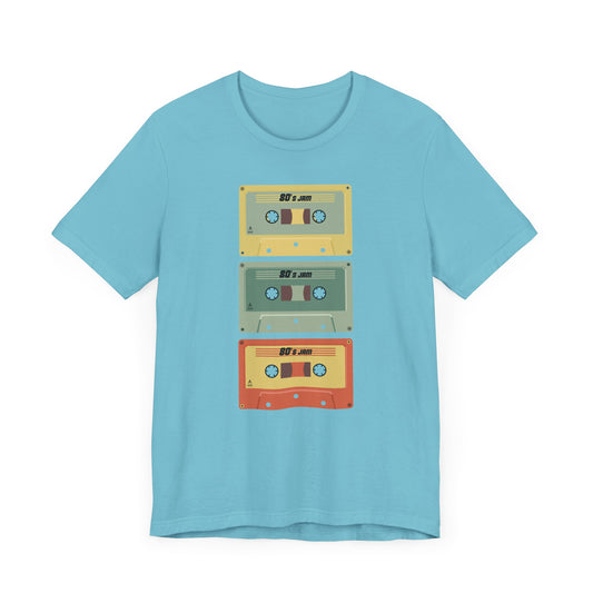 80s Jam Tape Cassettes Short Sleeve Tee Shirt - A Nostalgic Tribute to Mixtape Magic