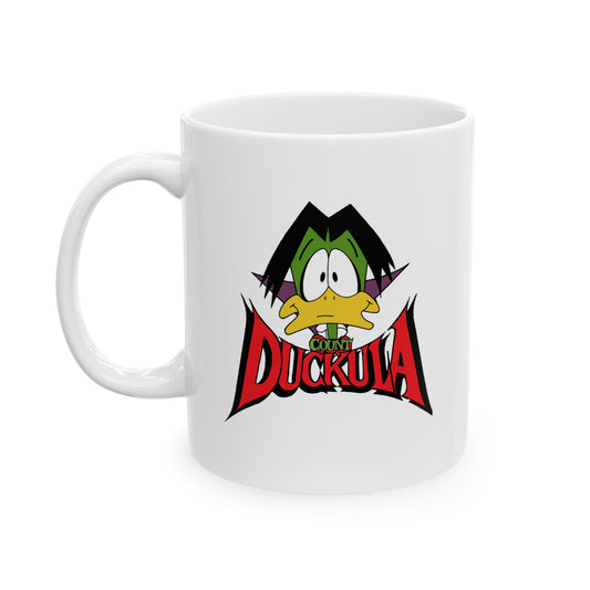 Count Duckula Ceramic Coffee Mug – Classic 80s Cartoon Vampire Duck