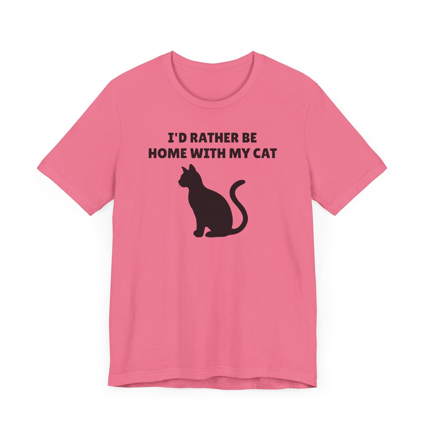 I’d Rather Be Home with My Cat Short Sleeve Tee Shirt - A Must-Have for Cat Lovers