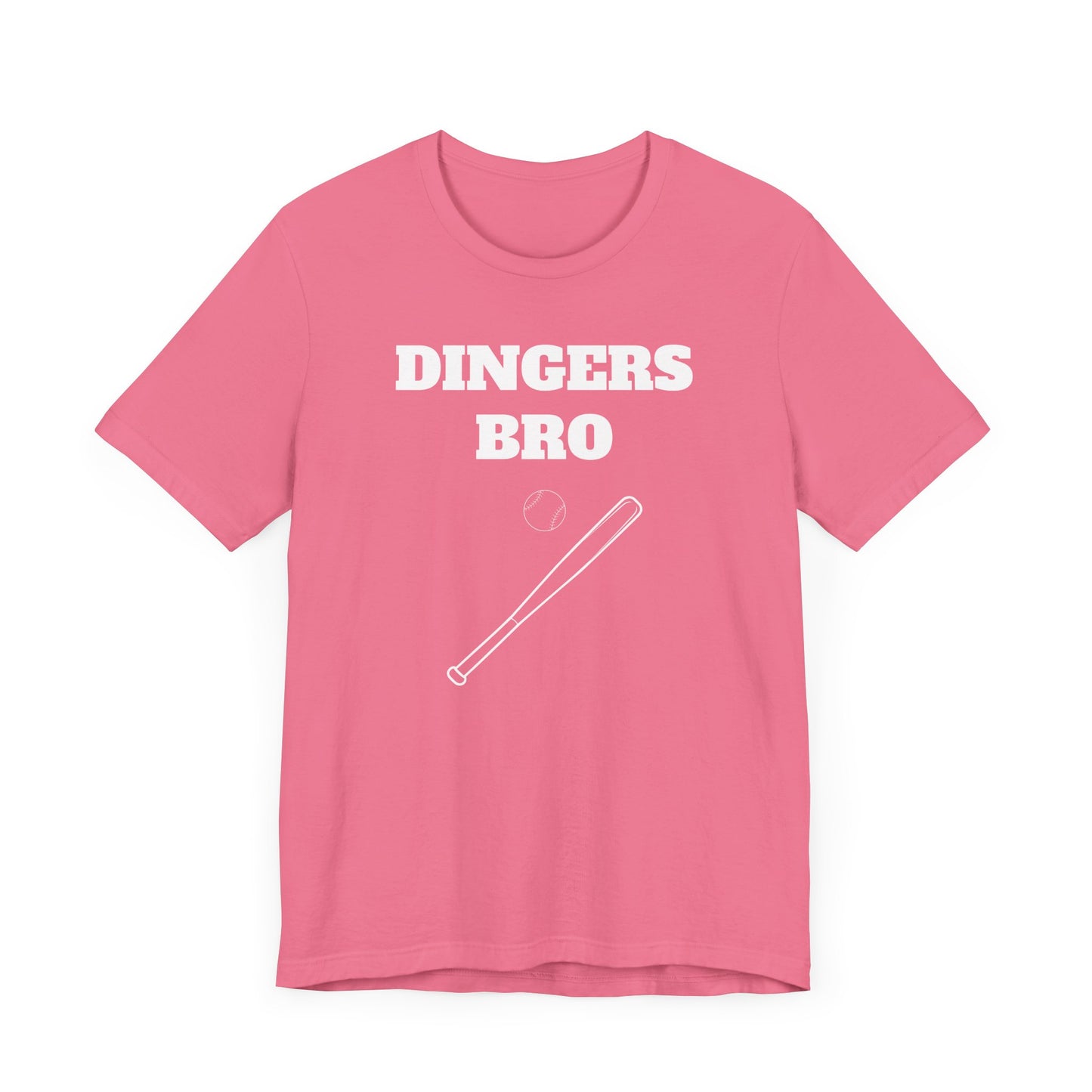 Funny Baseball Tee - Dingers Bro Short Sleeve Tee Shirt - A Home Run for Baseball Fans