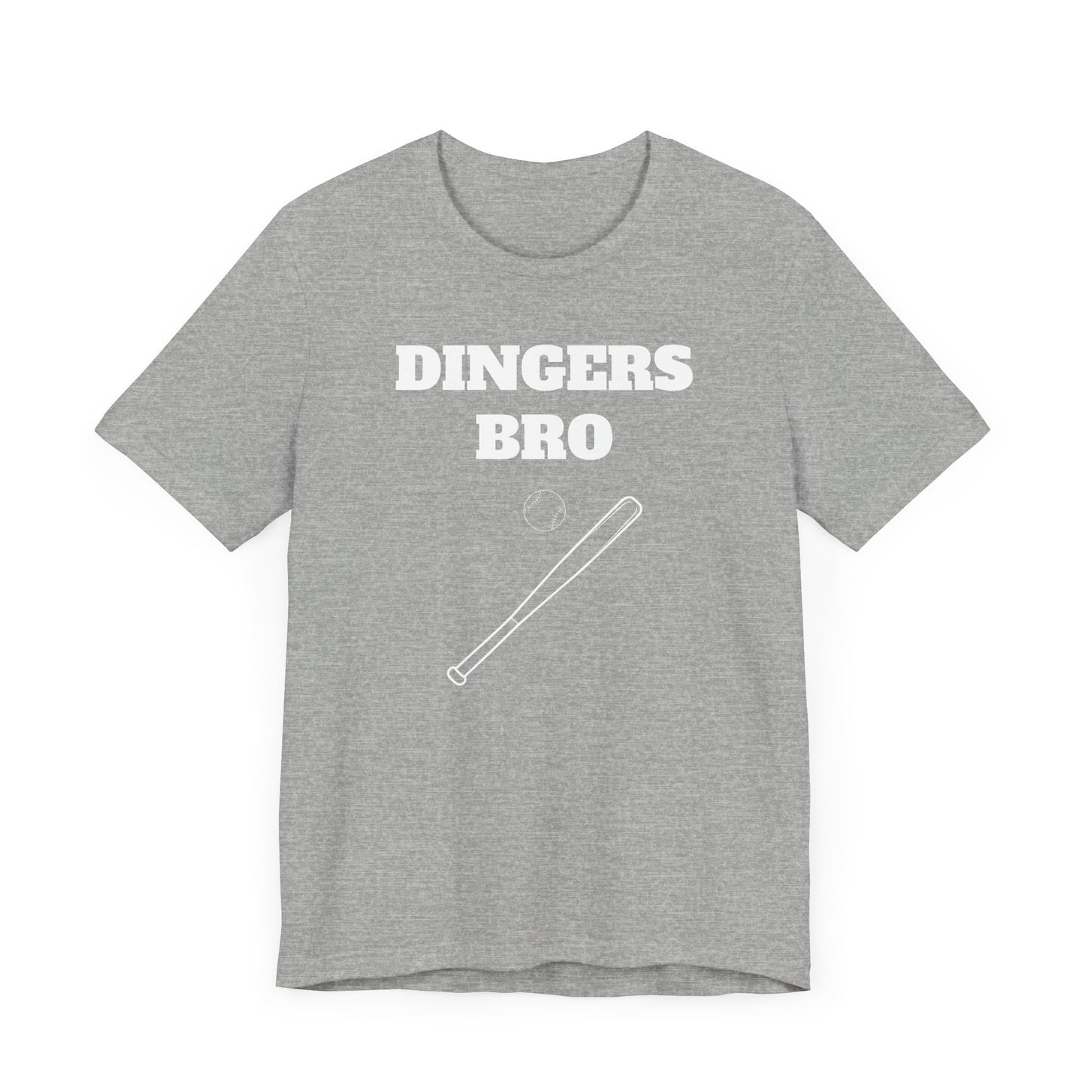 Funny Baseball Tee - Dingers Bro Short Sleeve Tee Shirt - A Home Run for Baseball Fans