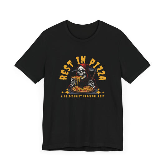 R.I.P. Rest in Pizza Short Sleeve Tee Shirt - A Deliciously Fun Wardrobe Addition