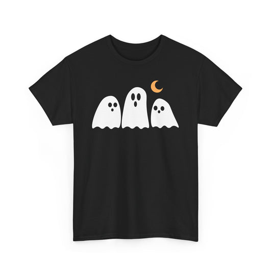 3 Ghosts Short Sleeve Tee Shirt - Cute and Spooky Halloween Fun