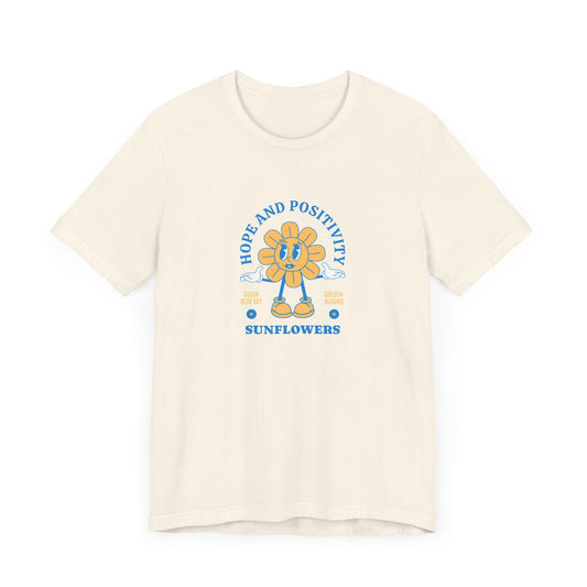 Hope and Positivity Sunflower Short Sleeve Tee Shirt - Brighten Your Day and the World