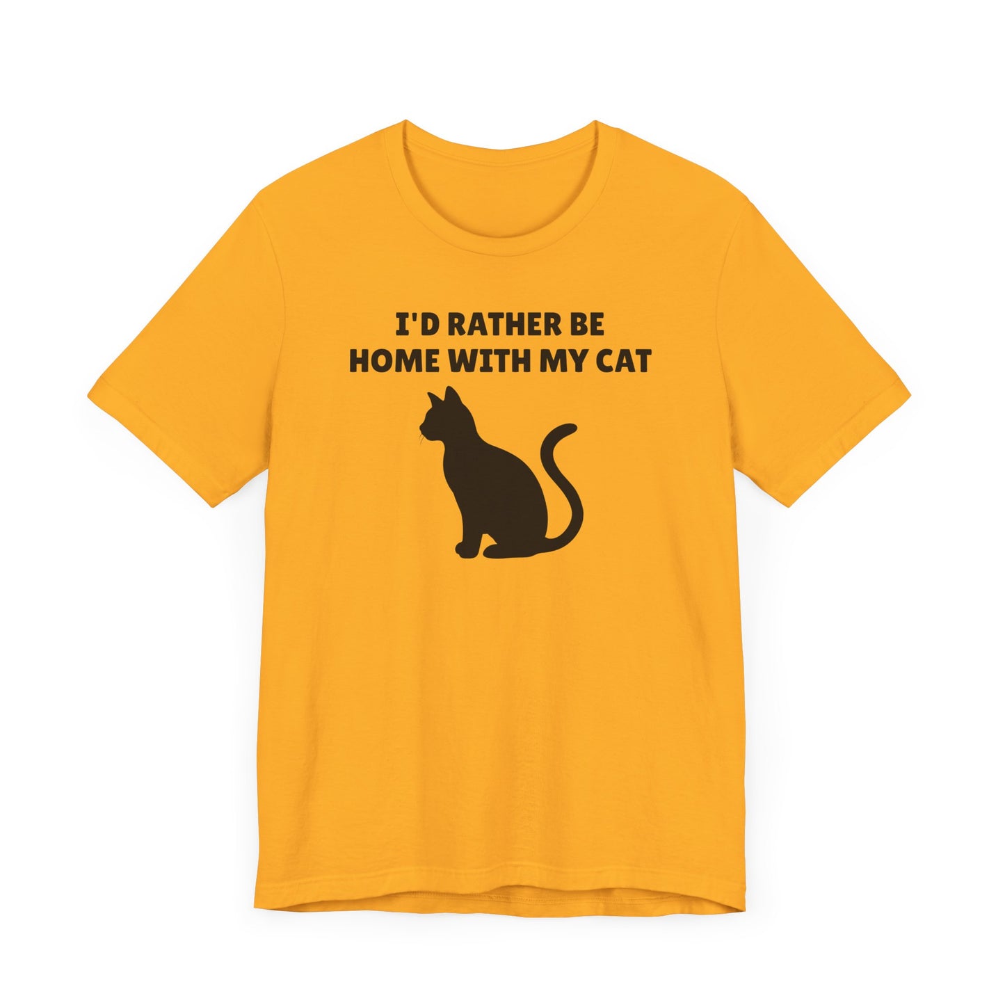 I’d Rather Be Home with My Cat Short Sleeve Tee Shirt - A Must-Have for Cat Lovers
