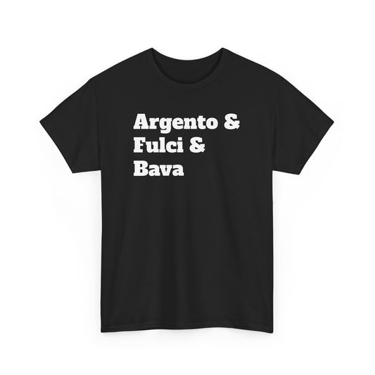 Italian Horror Directors Tee – Argento & Fulci & Bava Tribute
