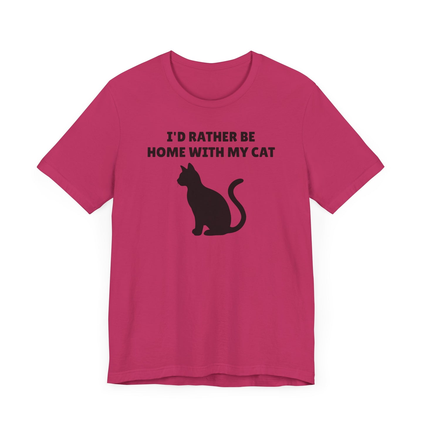I’d Rather Be Home with My Cat Short Sleeve Tee Shirt - A Must-Have for Cat Lovers