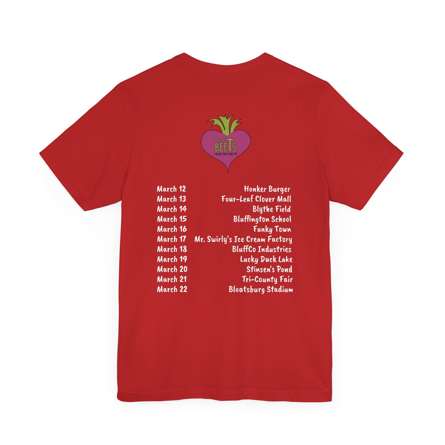 Doug The Beets World Tour '95 Short Sleeve T-Shirt - 90s Cartoon Band Nostalgia
