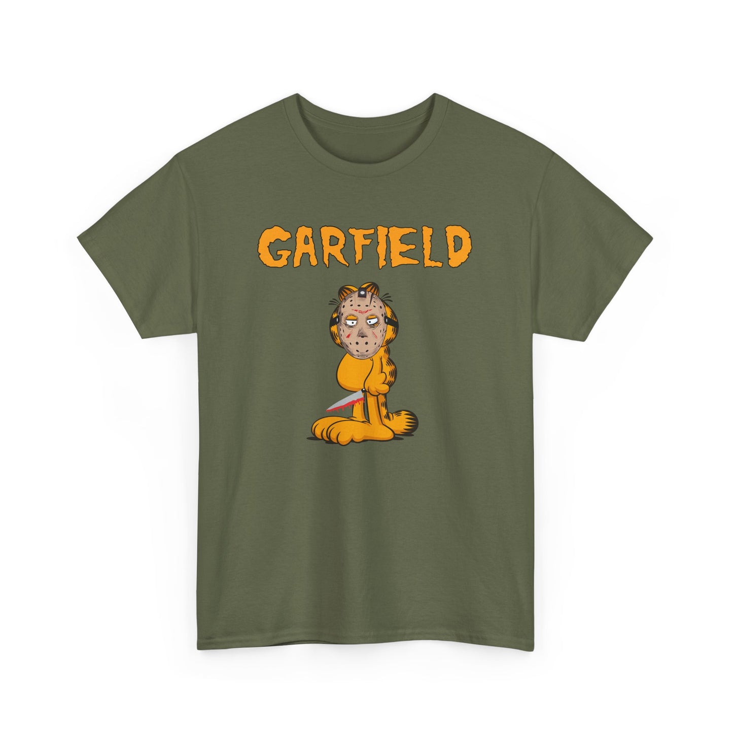 Orange Halloween Killer Cat Short Sleeve Tee - A Spooky and Playful Halloween Must-Have