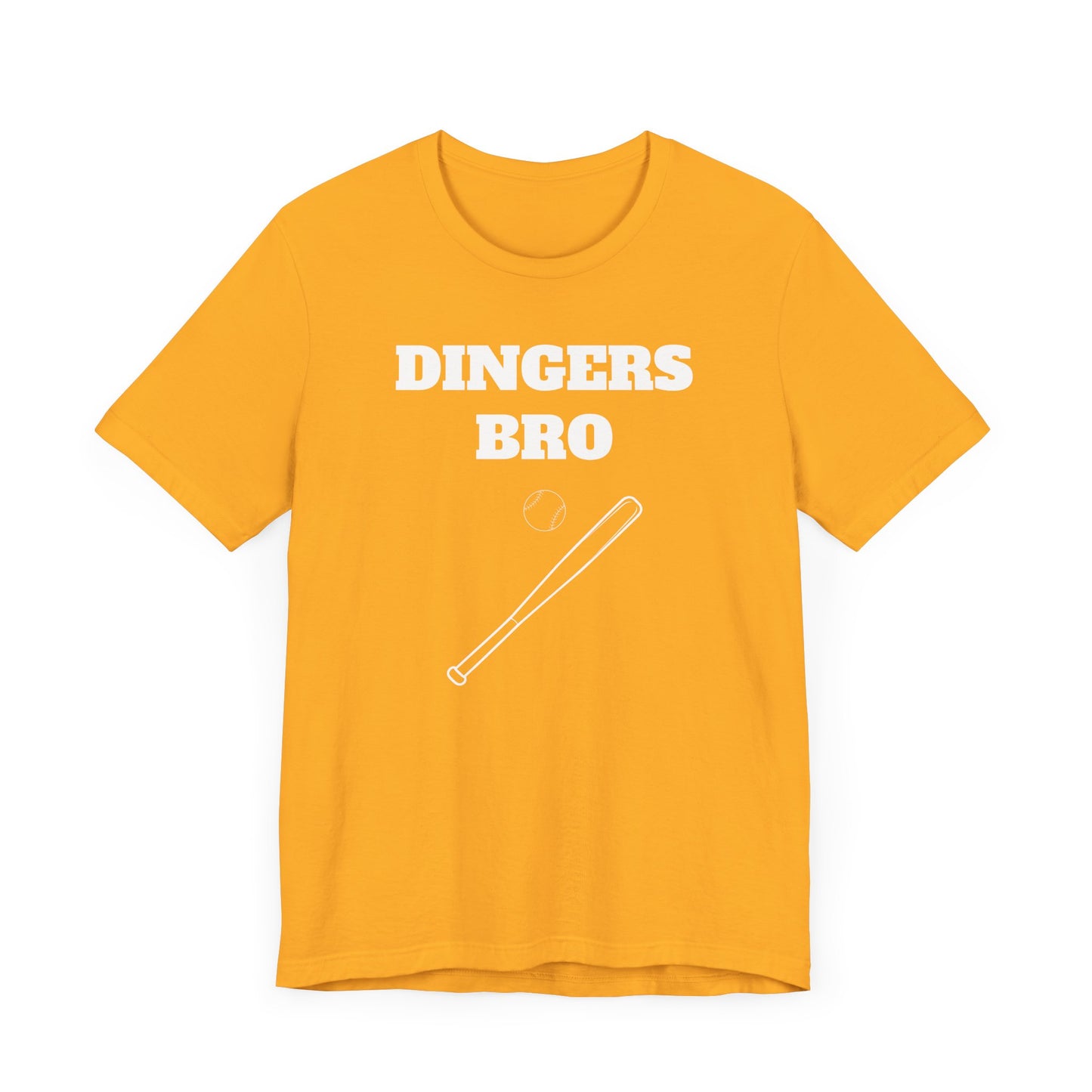 Funny Baseball Tee - Dingers Bro Short Sleeve Tee Shirt - A Home Run for Baseball Fans