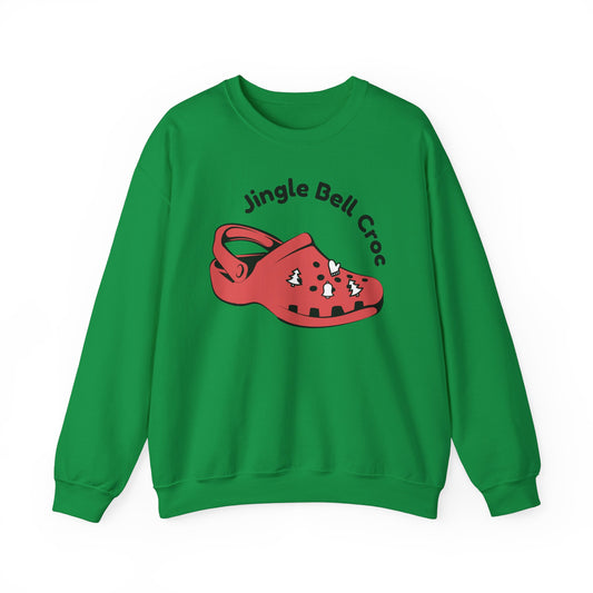 Funny Jingle Bell Croc Crewneck Sweatshirt - Holiday Cheer with a Twist