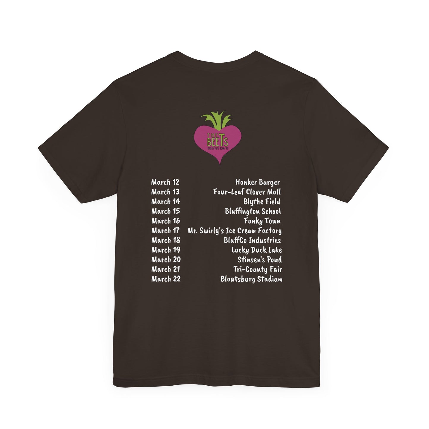 Doug The Beets World Tour '95 Short Sleeve T-Shirt - 90s Cartoon Band Nostalgia