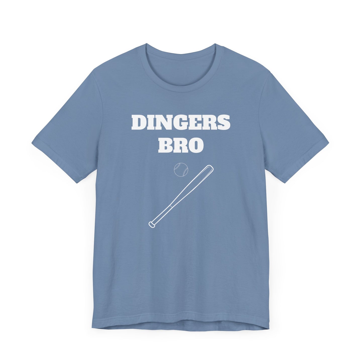 Funny Baseball Tee - Dingers Bro Short Sleeve Tee Shirt - A Home Run for Baseball Fans