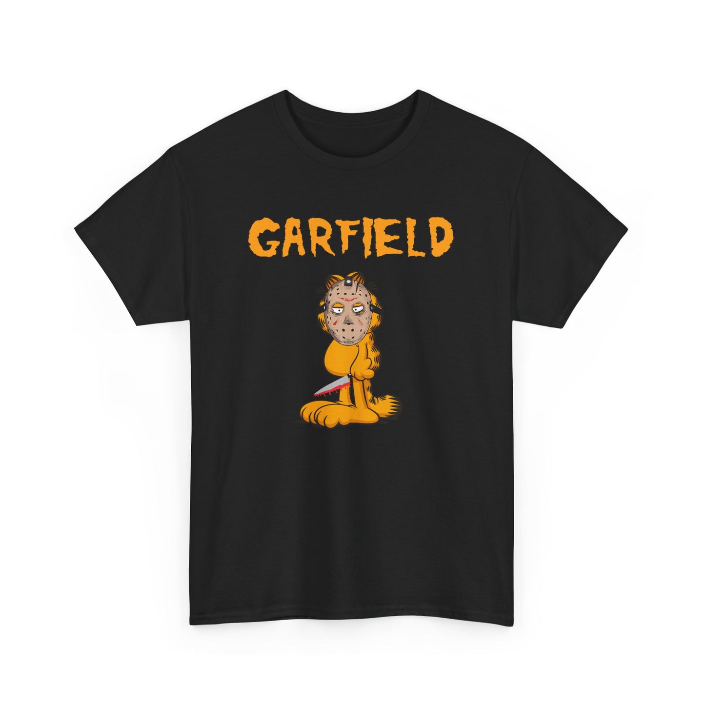 Orange Halloween Killer Cat Short Sleeve Tee - A Spooky and Playful Halloween Must-Have