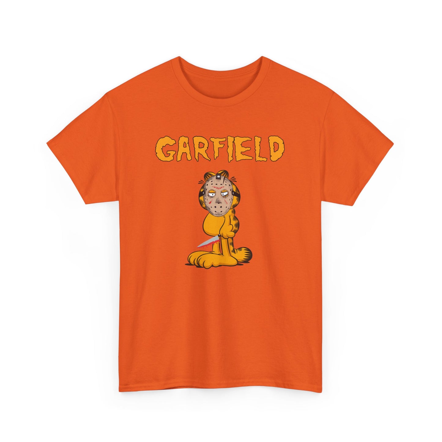 Orange Halloween Killer Cat Short Sleeve Tee - A Spooky and Playful Halloween Must-Have