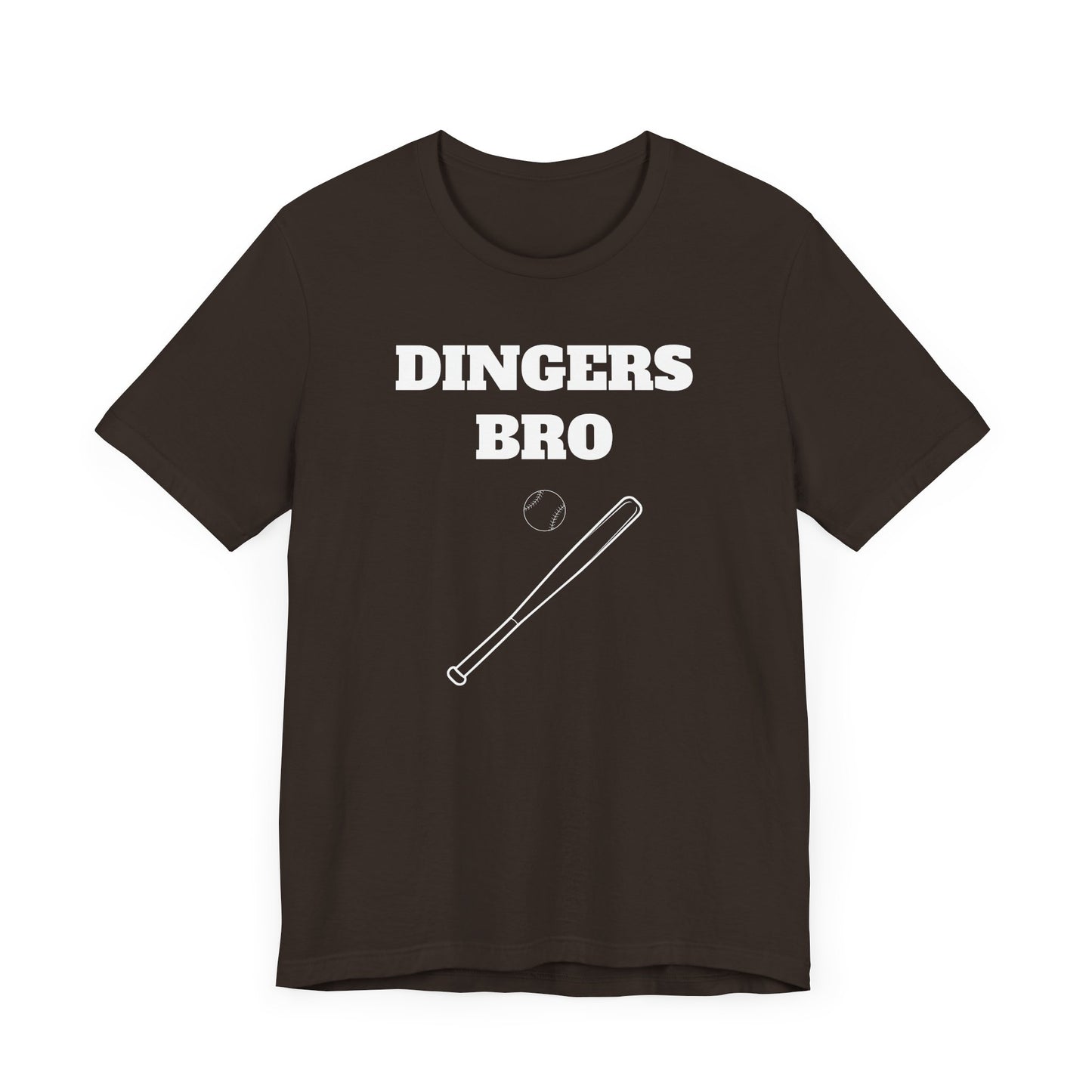 Funny Baseball Tee - Dingers Bro Short Sleeve Tee Shirt - A Home Run for Baseball Fans