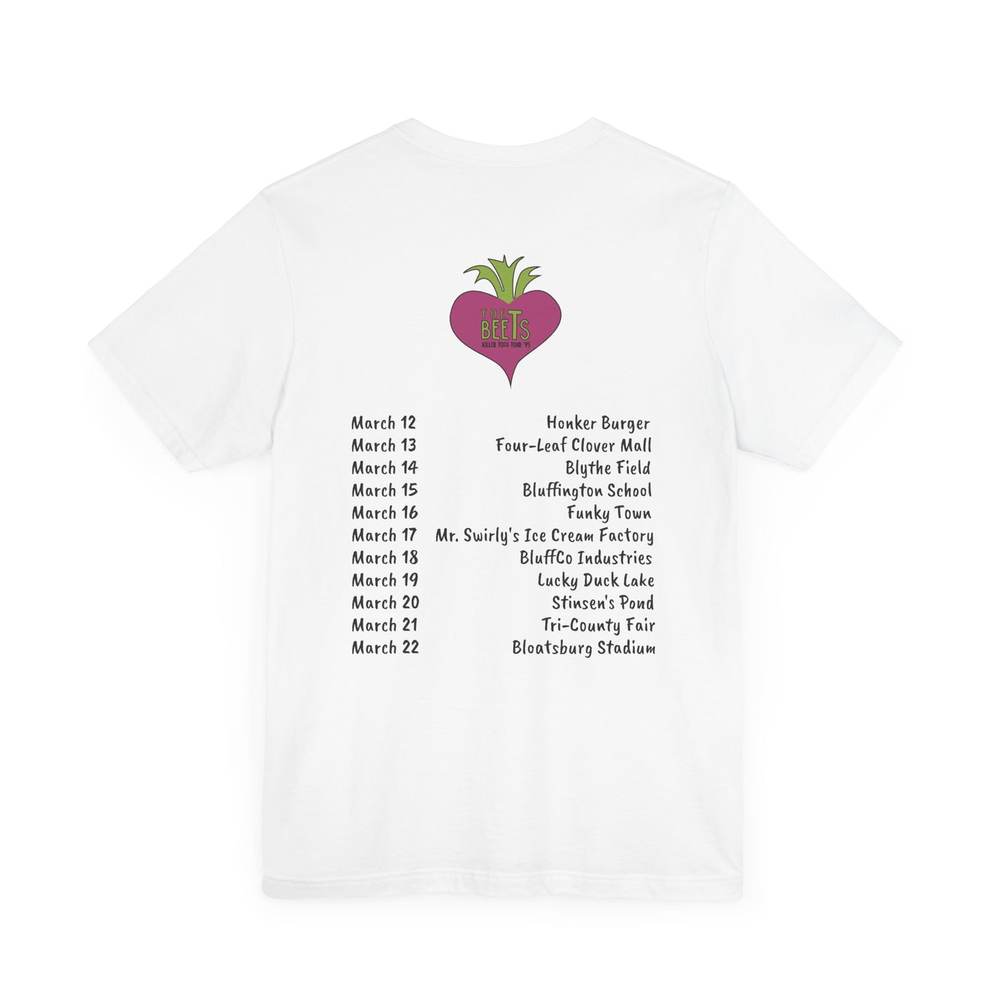Doug The Beets World Tour '95 Short Sleeve T-Shirt - 90s Cartoon Band Nostalgia