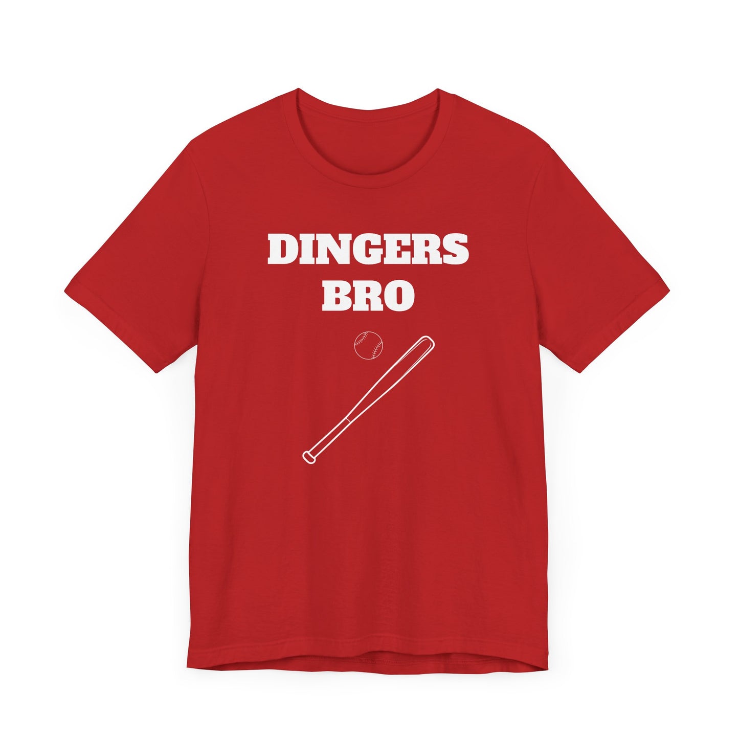 Funny Baseball Tee - Dingers Bro Short Sleeve Tee Shirt - A Home Run for Baseball Fans