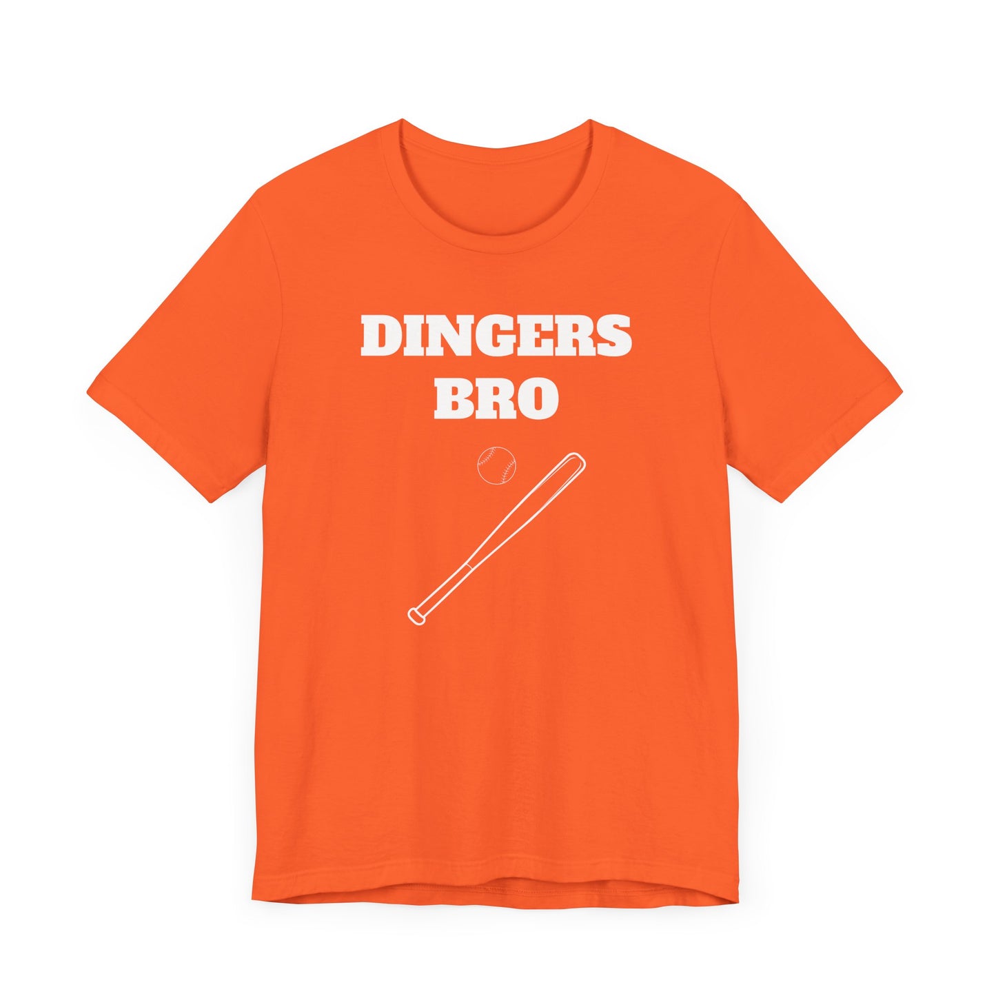 Funny Baseball Tee - Dingers Bro Short Sleeve Tee Shirt - A Home Run for Baseball Fans