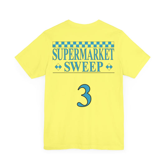 Supermarket Sweep Team 3 Yellow Short Sleeve Tee Shirt - A Nostalgic Nod to a Game Show Classic
