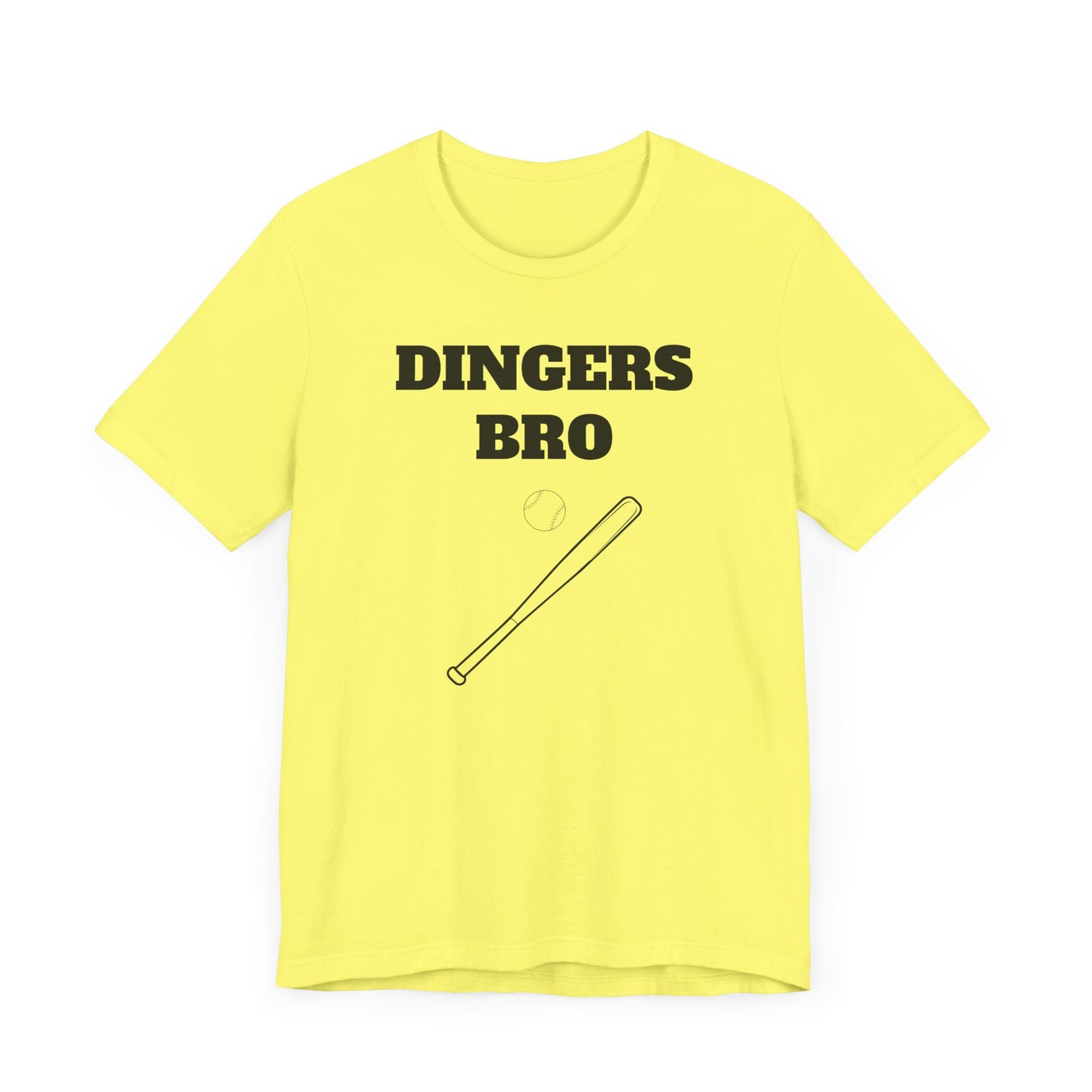 Funny Baseball Tee - Dingers Bro Short Sleeve Tee Shirt - A Home Run for Baseball Fans