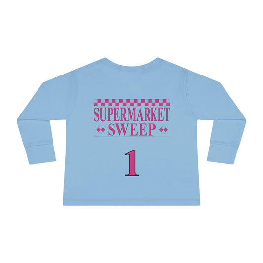 Toddler Supermarket Sweep Team 1 Long Sleeve Tee Shirt - Nostalgic Fun for Your Little Shopper