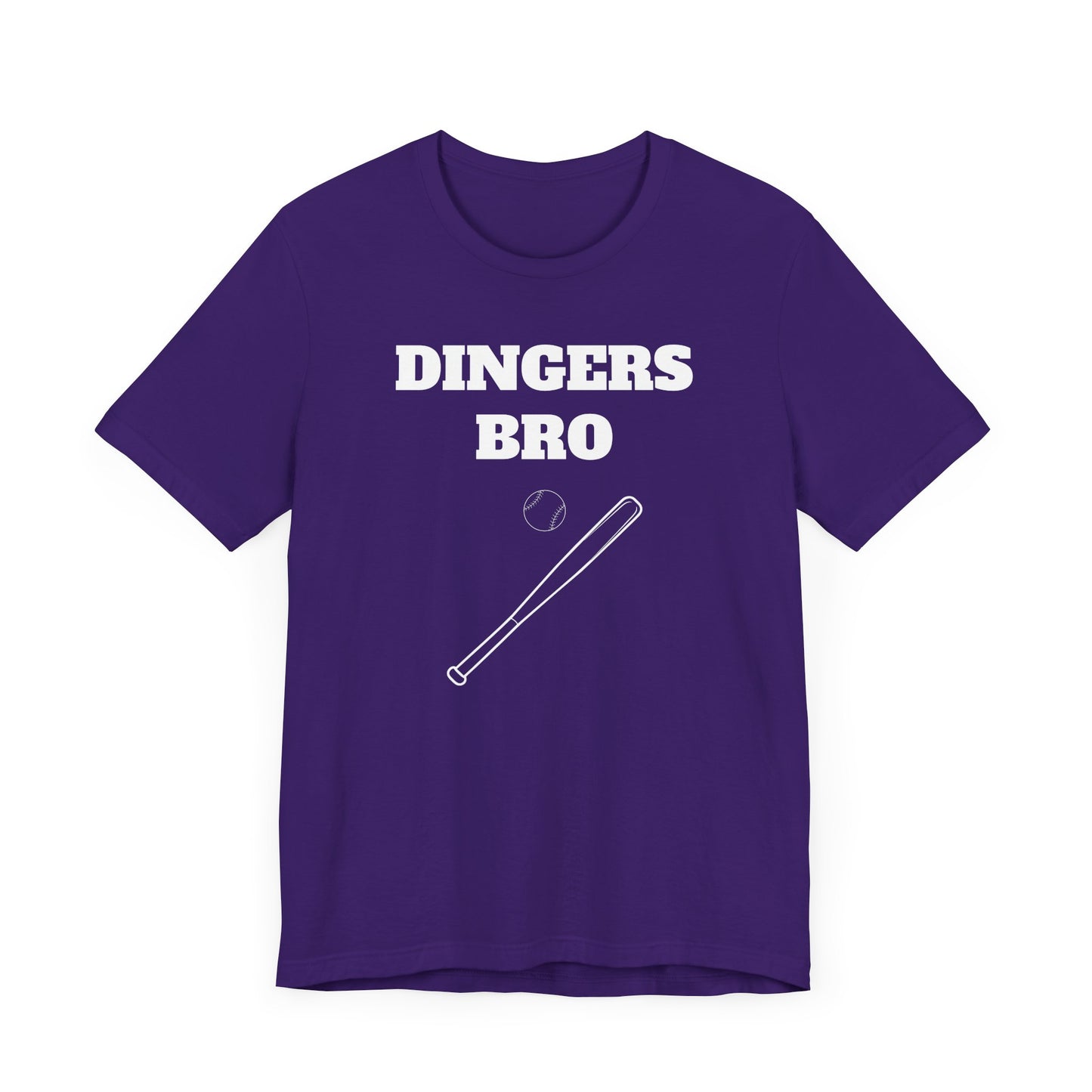 Funny Baseball Tee - Dingers Bro Short Sleeve Tee Shirt - A Home Run for Baseball Fans