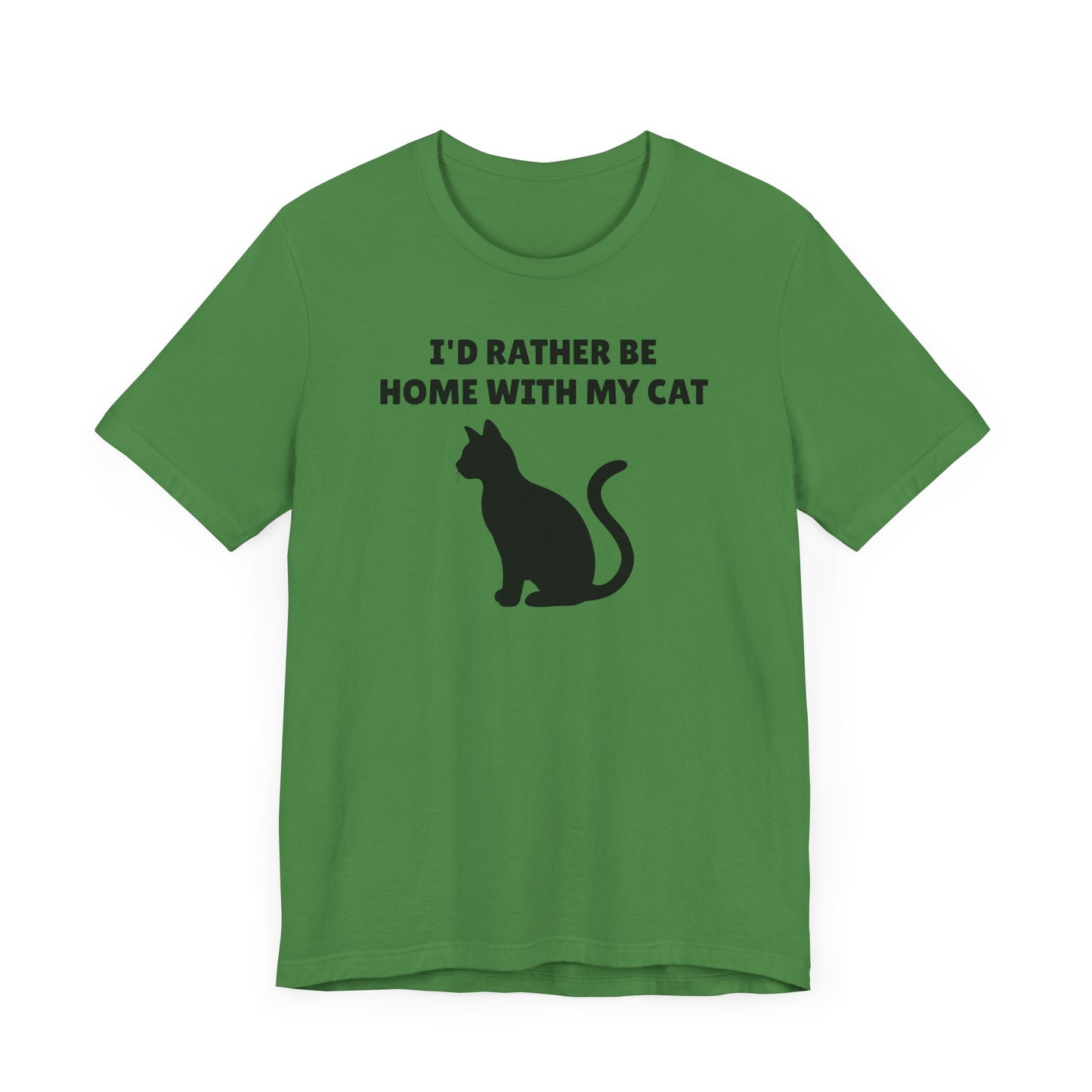 I’d Rather Be Home with My Cat Short Sleeve Tee Shirt - A Must-Have for Cat Lovers
