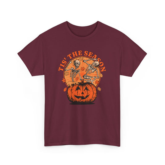 Tis the Season Halloween Tee – Fun and Festive Skeleton Graphic Shirt