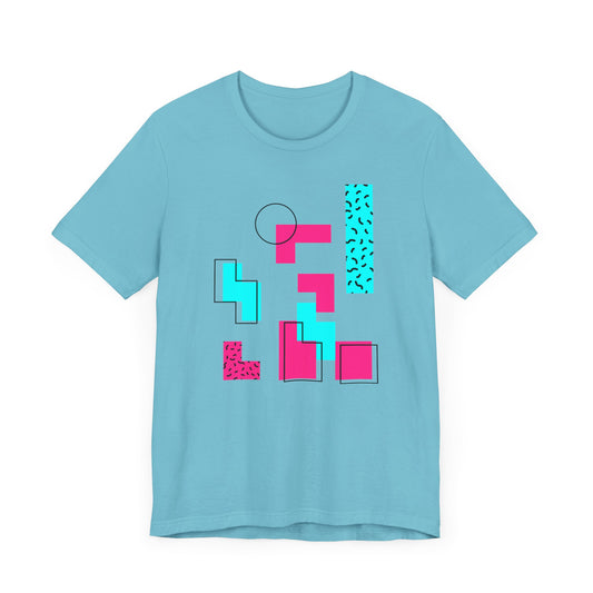 Tetris-Inspired Short Sleeve T-Shirt - Retro Gaming Nostalgia