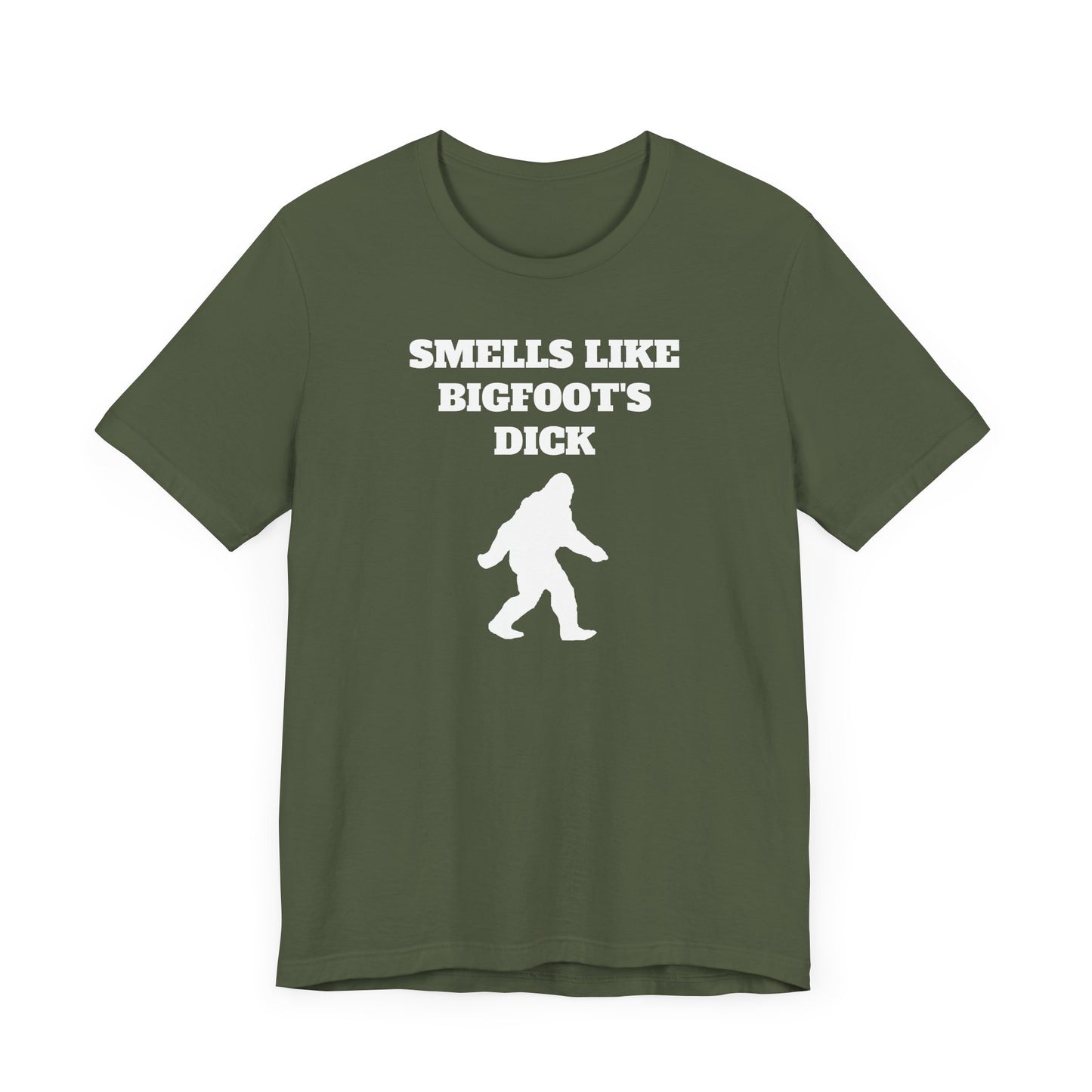 Smells Like Bigfoot’s Dick Short Sleeve Tee Shirt - A Hilarious Nod to Legendary Scents