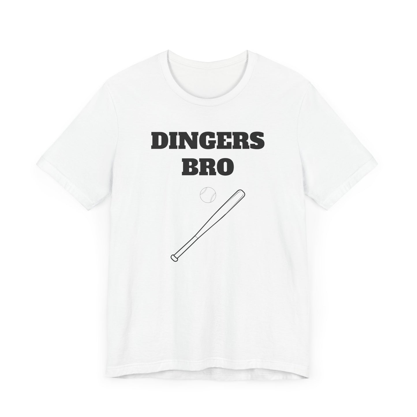 Funny Baseball Tee - Dingers Bro Short Sleeve Tee Shirt - A Home Run for Baseball Fans